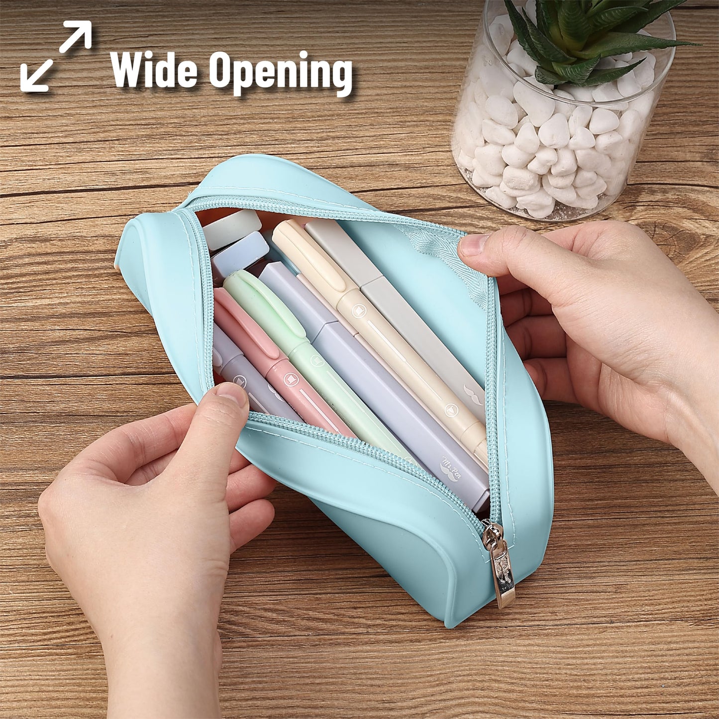 Mr. Pen- Silicone Pencil Case, Aesthetic Pencil Bag for Women, Makeup Pouch