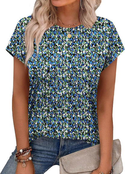 Alaroo Womens Summer Tops Short Sleeve Shirts Crew Neck Tshirt Cute Trendy Tunic Blouses (S-3XL)