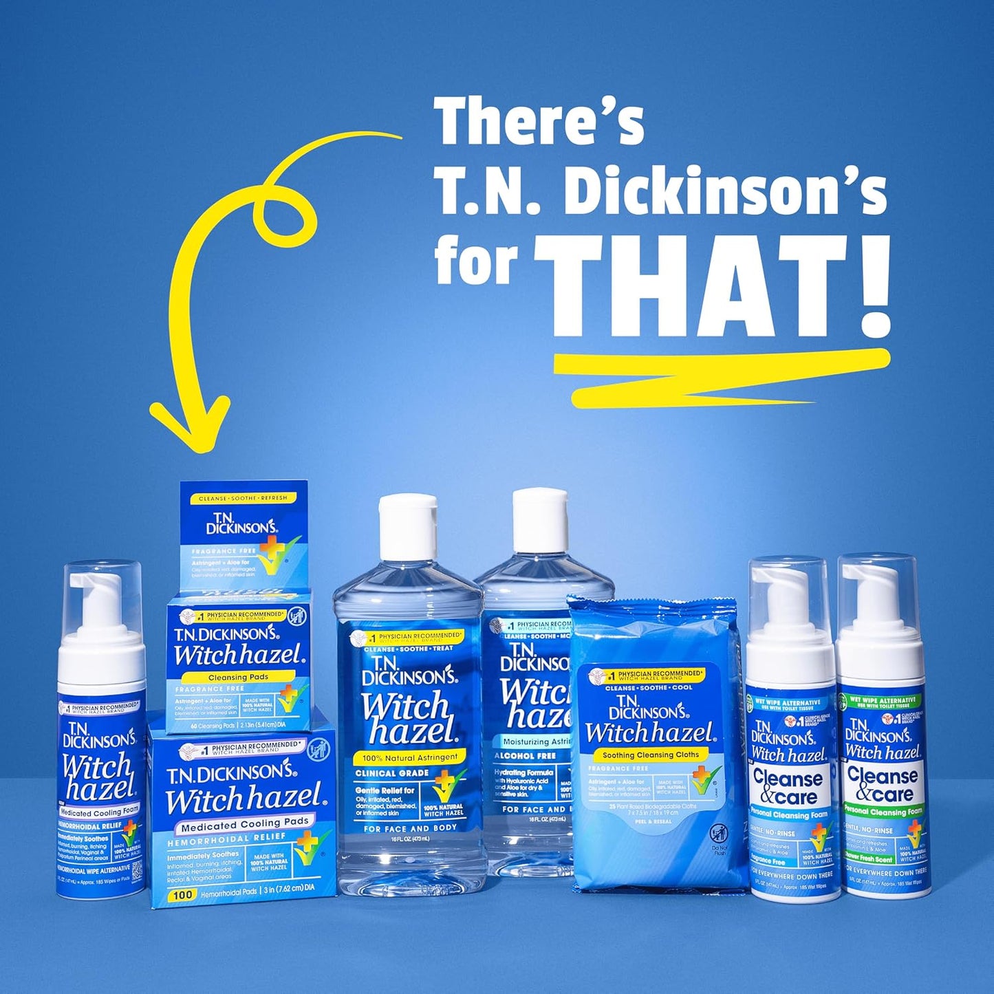 T.N. Dickinson's Witch Hazel Moisturizing Astringent | Alcohol Free | 16 Oz