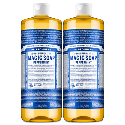 Dr. Bronner's Peppermint Pure-Castile Liquid Soap, Hand Soap, 32 oz