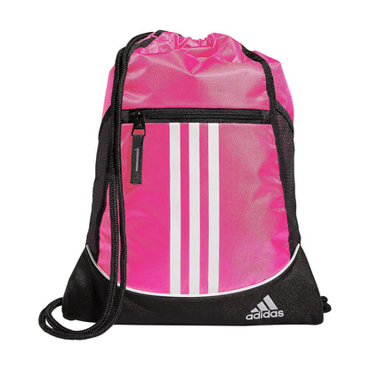 adidas Alliance Sackpack – Drawstring Backpack for Sports, Small Gym Bag, Preloved Teal Green/Black/3, OSFA