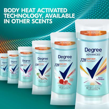 Degree Antiperspirant Deodorant Sexy Intrigue 72-Hour Sweat & Odor Protection Antiperspirant Deodorant For Women with Body Heat Activated Technology 2.6 oz (Pack of 2)