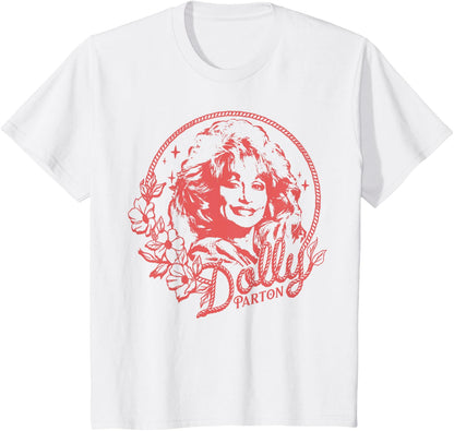 Dolly Parton Rope and Flower Framed Minimalistic Portrait T-Shirt