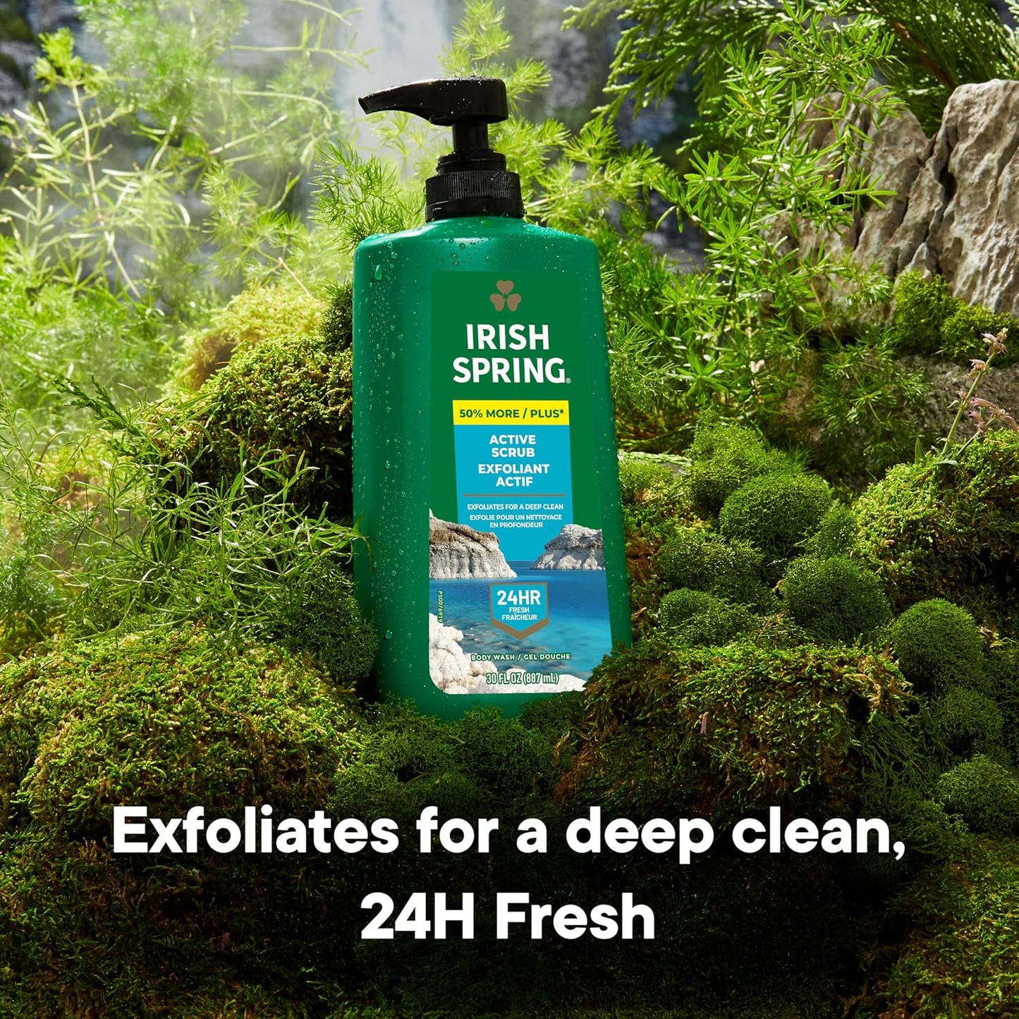 Irish Spring Mens Body Wash, Moisture Blast Body Wash for Men, Feel Fresh All Day, 30 Oz Pump Bottle