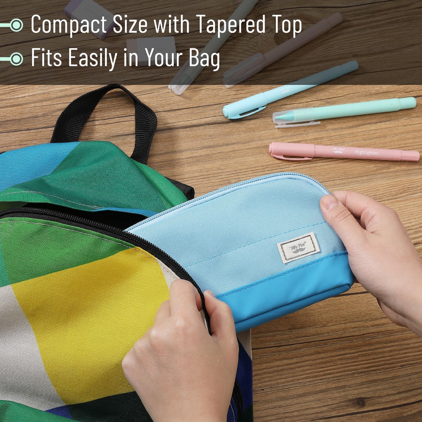 Mr. Pen- Wide-Opening Pencil Case, Triangle Design
