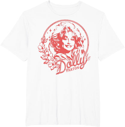 Dolly Parton Rope and Flower Framed Minimalistic Portrait T-Shirt