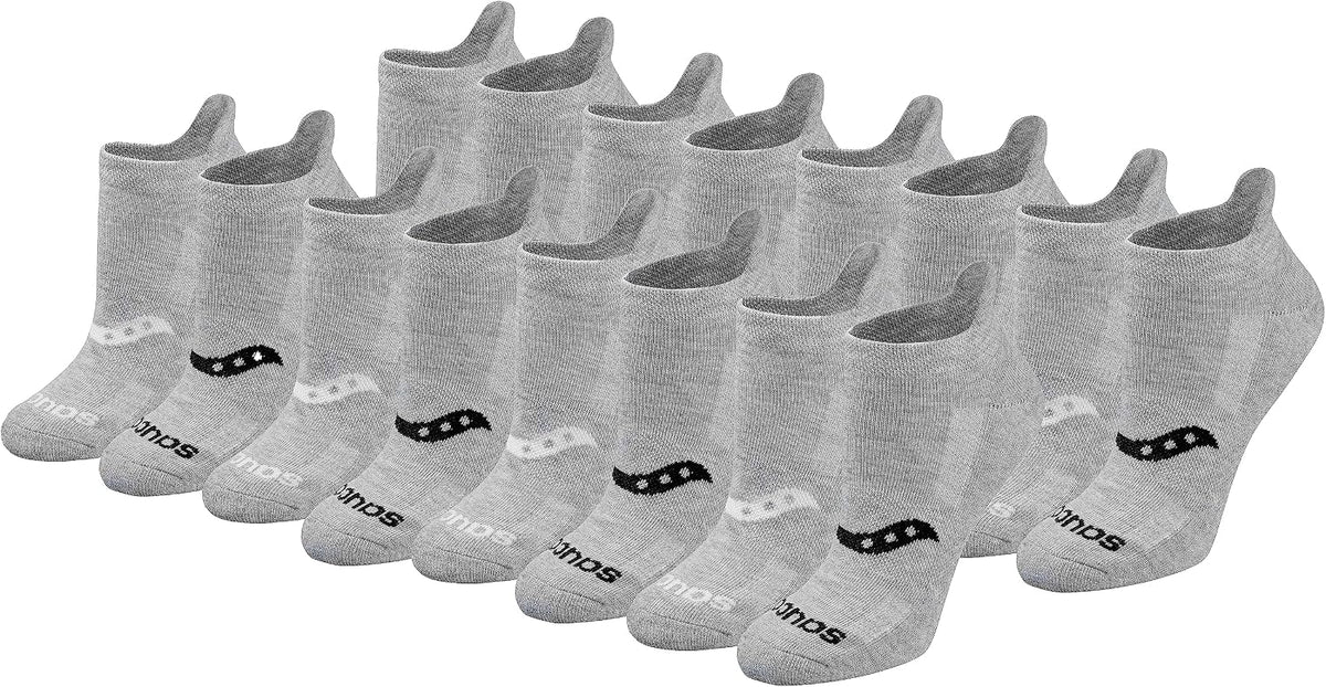 Saucony Women's RunDry Performance Heel Tab Athletic Socks, Available in S-L (8, 16, 24 Pairs)