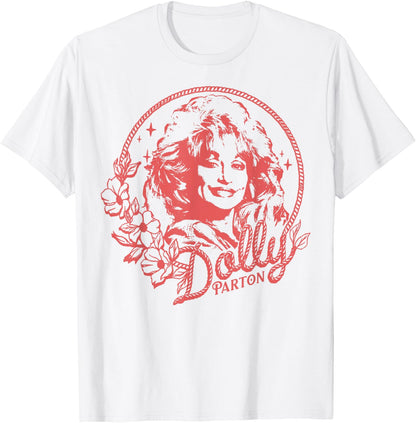 Dolly Parton Rope and Flower Framed Minimalistic Portrait T-Shirt