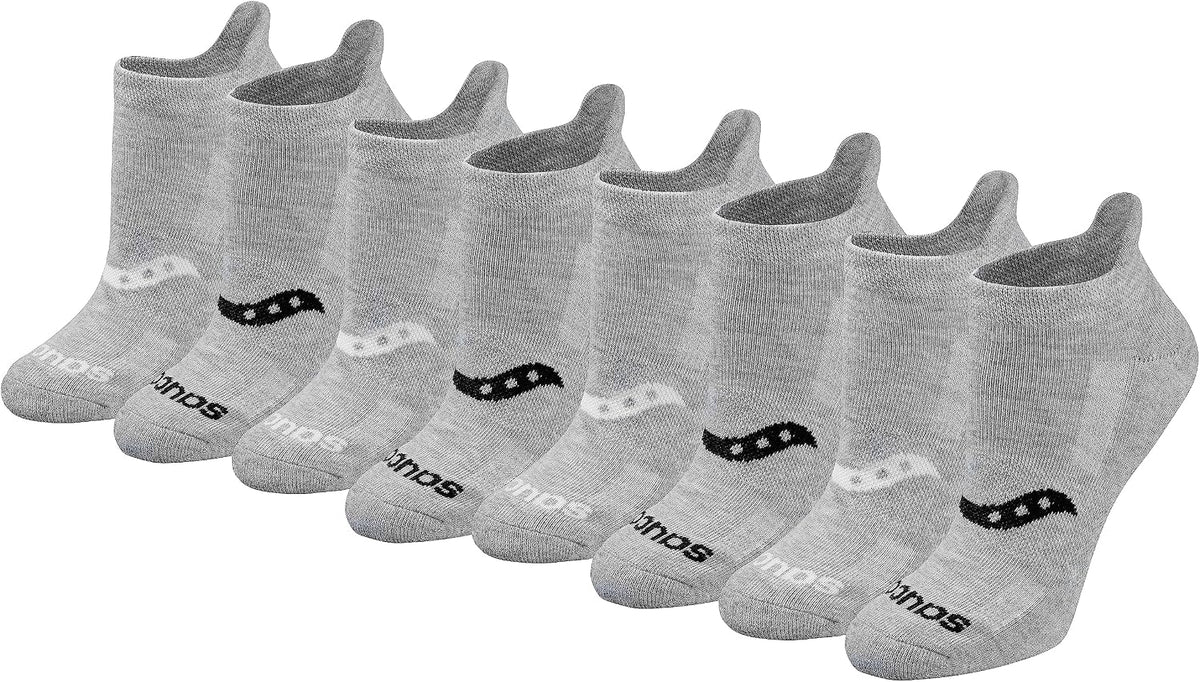 Saucony Women's RunDry Performance Heel Tab Athletic Socks, Available in S-L (8, 16, 24 Pairs)