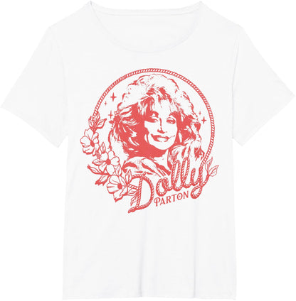 Dolly Parton Rope and Flower Framed Minimalistic Portrait T-Shirt
