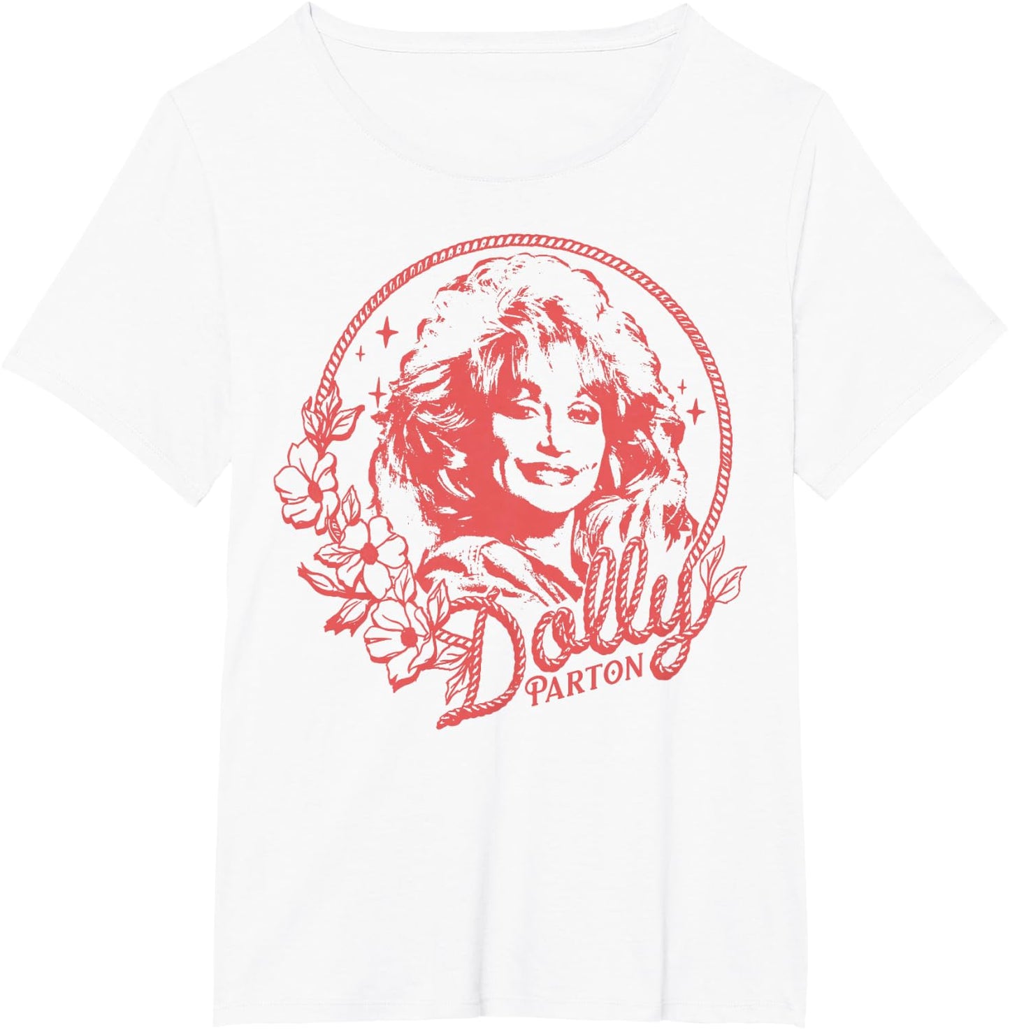 Dolly Parton Rope and Flower Framed Minimalistic Portrait T-Shirt