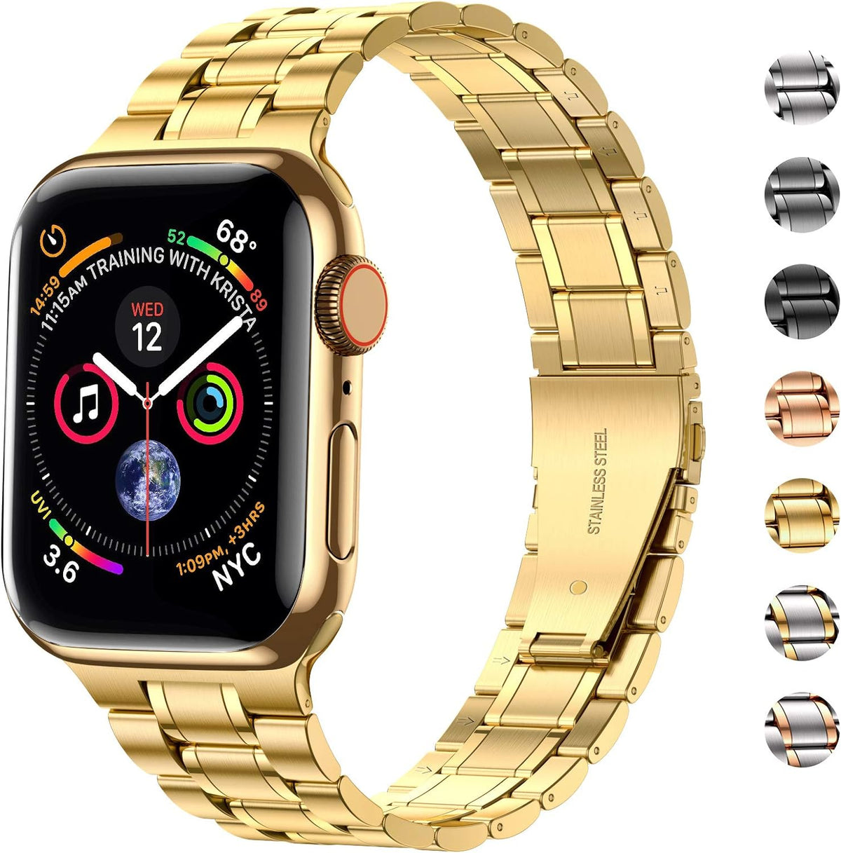 Stainless Steel Bands for Apple Watch 45Mm 44Mm 42Mm(Series 3/2/1)